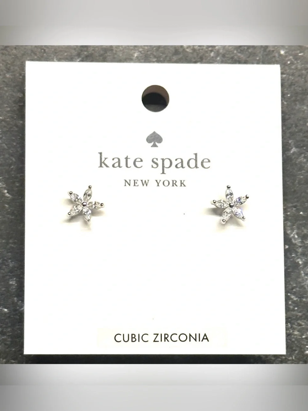 Kate Spade Silver Cubic Zirconia Flower Stud Earrings NWT